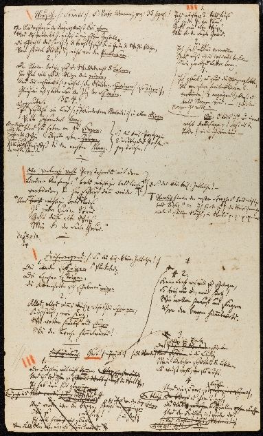 Altes Papier mit Handschrift Joseph von Eichendorffs